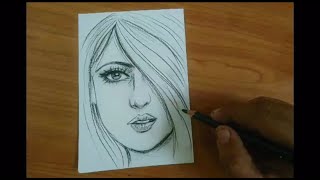 6 minute face drawing no timelaps || girl sketch tutorial