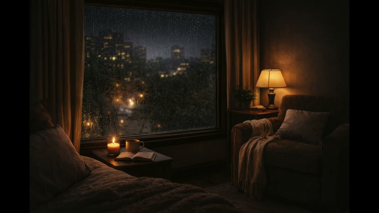 3 Hours of Gentle Night Rain 🌧️ Cozy Window Ambience for Deep Sleep & Peaceful Rest