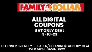 $5/$25 FOR 3-18 SAT ONLY#familydollar #digitalcouponing #beginnercouponing #cleaningdeal