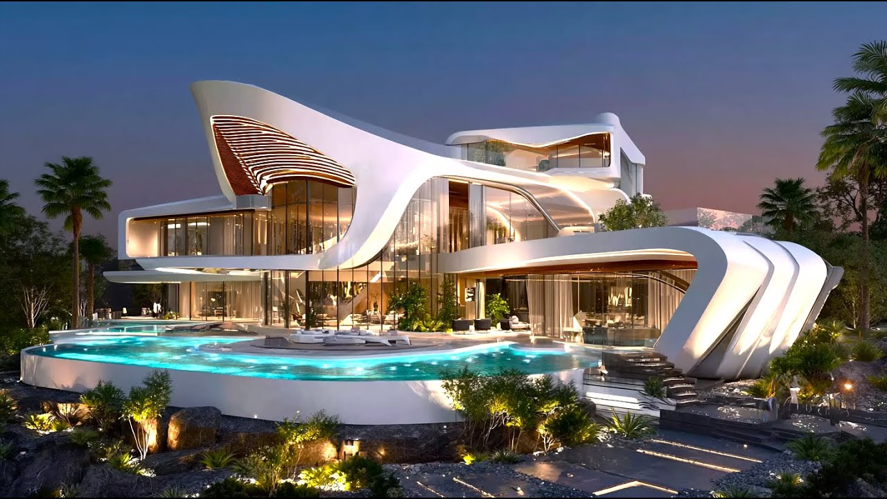Inside the Fluid-Shaped Mega Mansion That Looks Straight From 2050