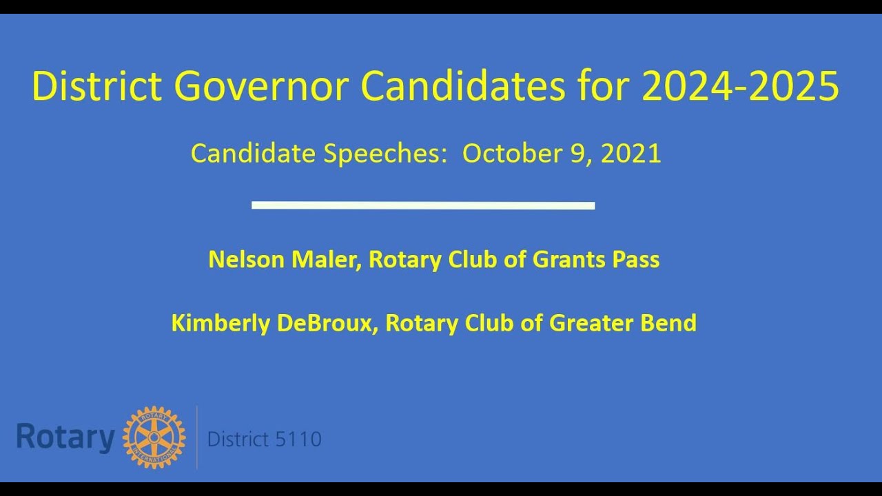 Rotary District 5110 Governor Candidate Speeches - YouTube