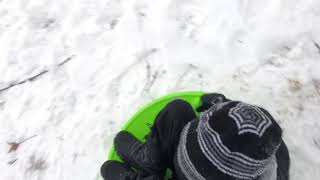 Gavin Sledding in Lyon Park