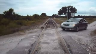Stupid orange toyota car it starting railroad tracks of the trains YTP @Millenniumforce 