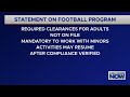 Football Season Suspended for Catholic Schools