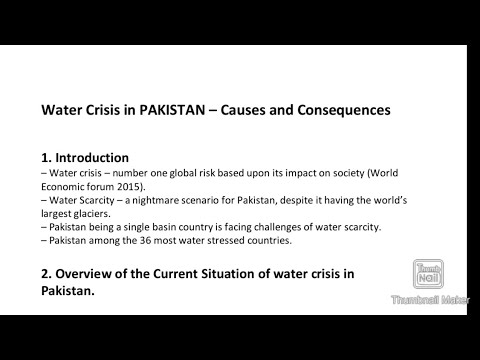 essay on water crisis in pakistan with outline