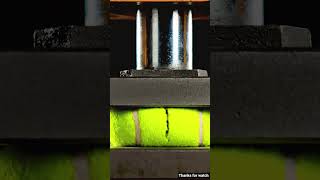 green tenis ball Press by ASMR...#hydraulicpress #asmr #satisfying #viral #trending #new