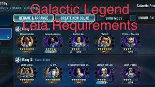 Galactic Legend Leia Requirements in Star Wars Galaxy of Heroes.