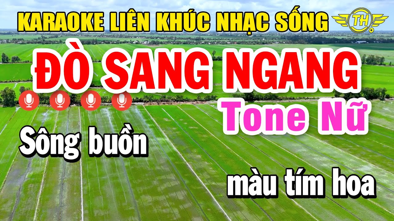 Karaoke Liên Khúc Nhạc Dân Ca Trữ Tình Tone Nữ | Tuyển Chọn Nhạc Vàng - Đò Sang Ngang | Trọng Hiếu