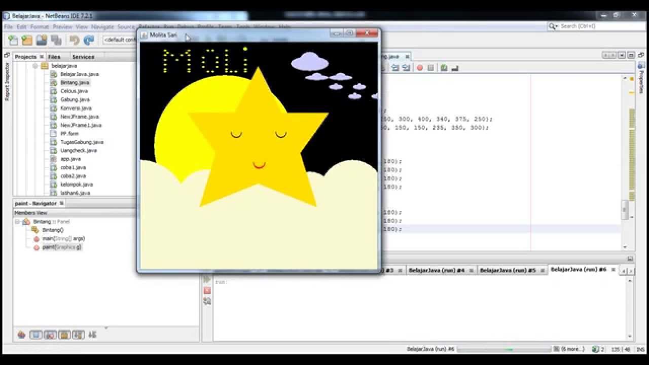 Gambar Tutorial Membuat Kartun Pemandangan Malam Netbeans Youtube