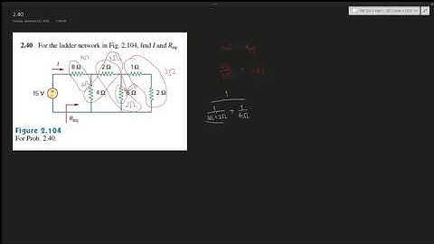 2.40 For the ladder network in Fig. 2.104, find I and Req.