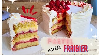 Pastel frío de Fresa, ESTILO FRAISIER. 🍓¡¡MEGA DELICIOSO!!🍓