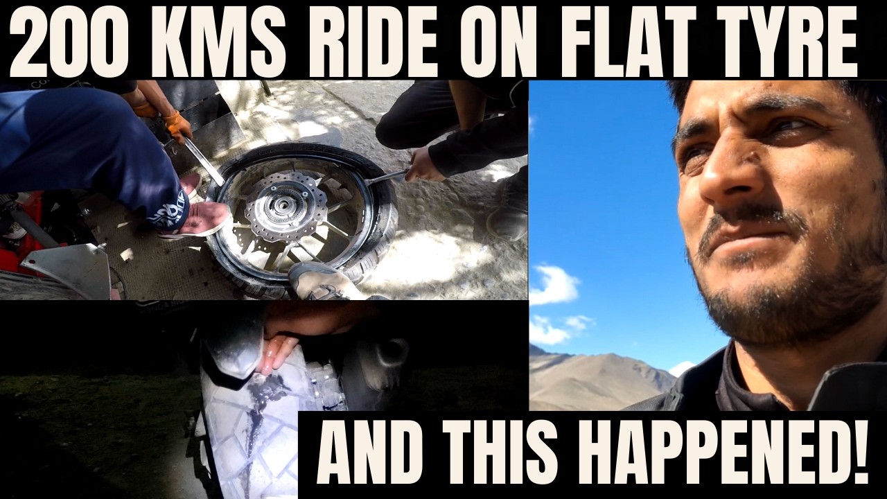 Ladakh Ride 2024: Flat Tire Disaster on Honda NX 500 Adventure : Nyoma to Leh