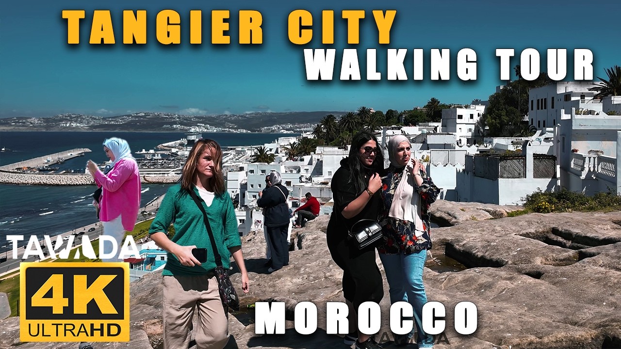 Tangier city 2025 long walking tour - Morocco 4k UHD