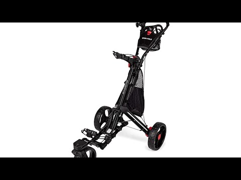 Founders Club Swerve 3 Wheel Push Pull Golf Cart for Walking Free Umbrella Holder and Storage Bag