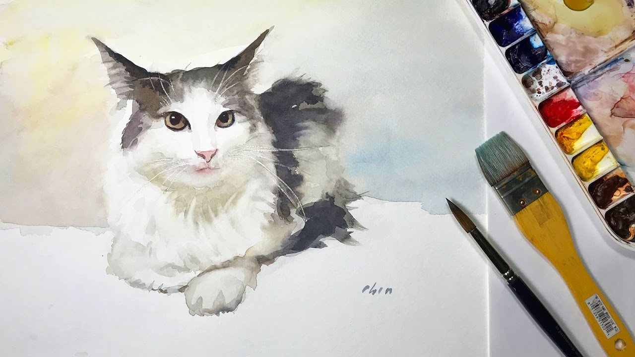 How to Paint Cat s  Whiskers in Watercolor  1 YouTube