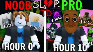I Spent 10 HOURS Going NOOB TO PRO In SLOP TOWER DEFENSE & Obtaining INSANE GODLIES screenshot 3