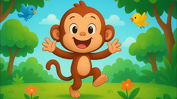 Little Monkey and Friends | Fun Jungle Adventure Song for Kids 🐵👫 | 3D Cartoon Poem