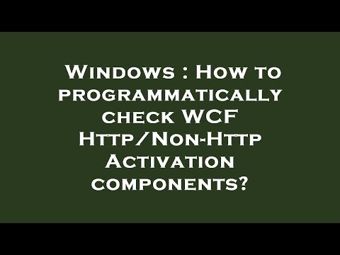 Windows : How