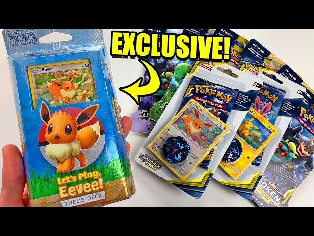 EXCLUSIVE NEW EEVEELUTION card inside LET'S GO EEVEE POKEMON THEME DECK  BOX! Opening - YouTube