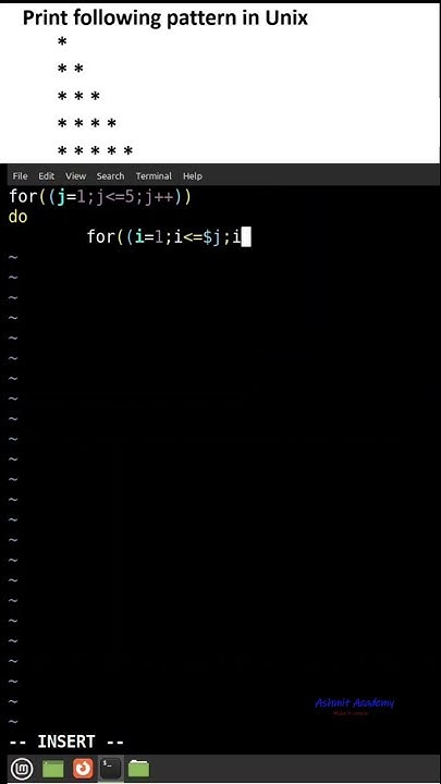 Printing star patterns in Unix using for loop - YouTube
