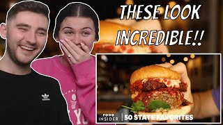 British Couple Reacts to The Best Burger In Every State | 50 State Favorites