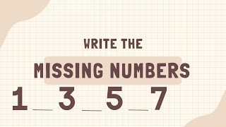 Write the Missing Number (Counting)-Preparation for Prep Class