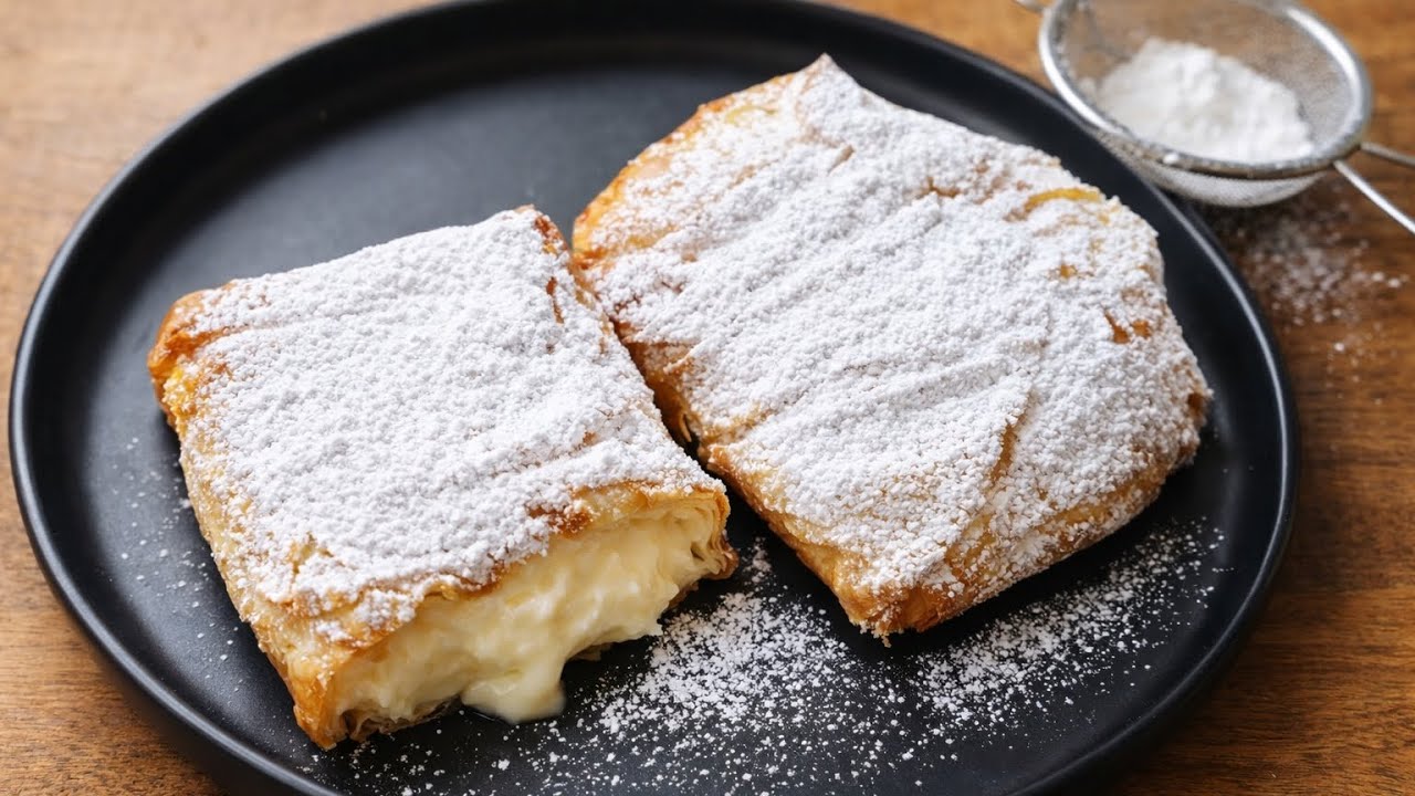 🌺Σπιτικά Μπουγατσάκια με Κρέμα – Πανεύκολη Συνταγή#subscribemychannel#sweetrecipe#recipe#