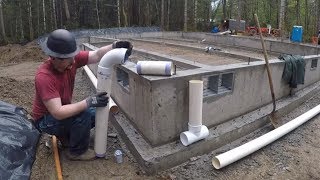 Building a new house, drain piping installation around foundation