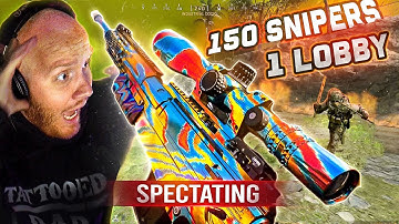 150 SNIPERS IN 1 LOBBY (SPECTATING SOLOS)
