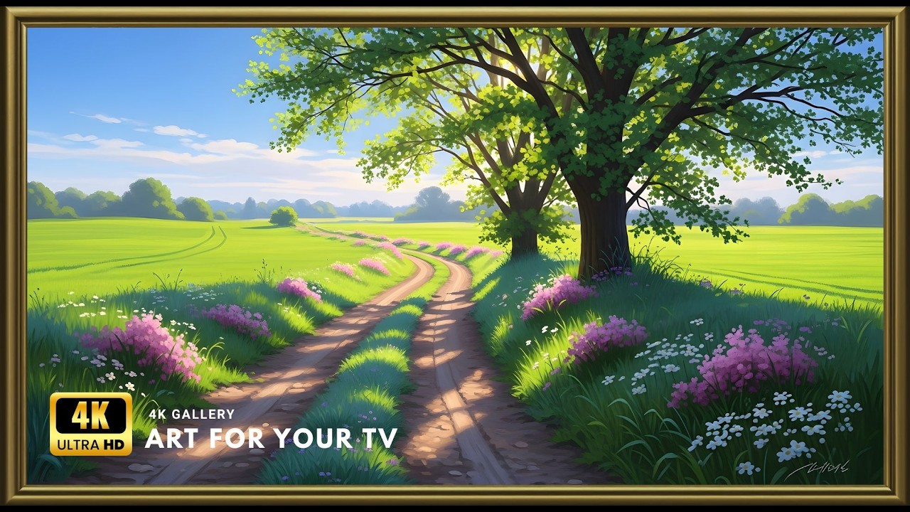 Sunny Countryside Path 4K | Vibrant Frame TV Art Display