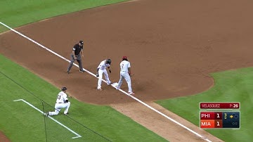 PHI@MIA: Riddle singles, reaches third on error