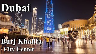 Dubai 4K | Amazing Burj Khalifa , City Center Walking Tour , 