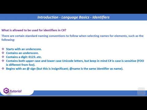 02- C Sharp - Tutorials - Identifiers