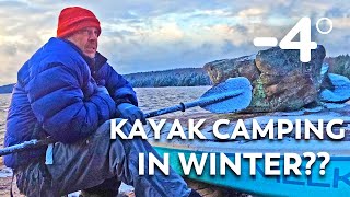 Solo Winter Camping | Kayak Camping Alone and Cold