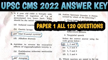 UPSC CMS 2022 Questions With Answer Key Paper 1