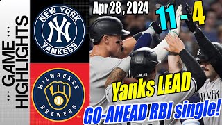 New York Yankees vs Brewers [Highlights]  Judge's homers ! TAKE THE LEAD ! YANKS ARE ROLLING