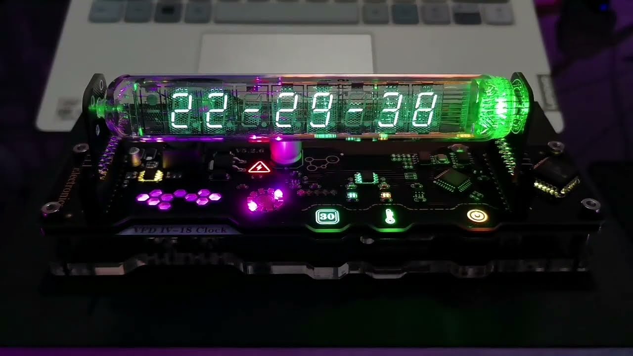 Douk Audio Vintage IV-18 VFD Tube Clock Home Decor Clock w/Remote