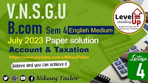 SY B com sem-4 Taxation paper solution ATKT July 2022 | Part-4| VNSGU