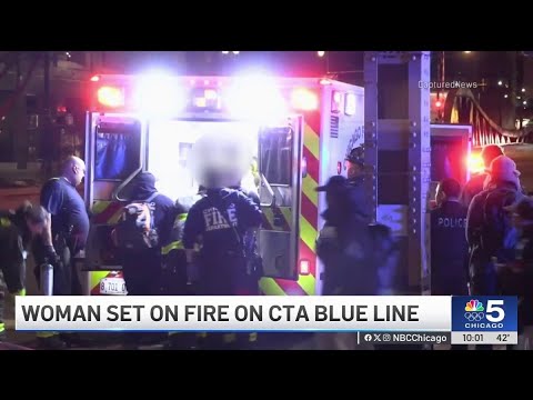 Person of interest in custody after woman, 26, lit on fire on CTA train