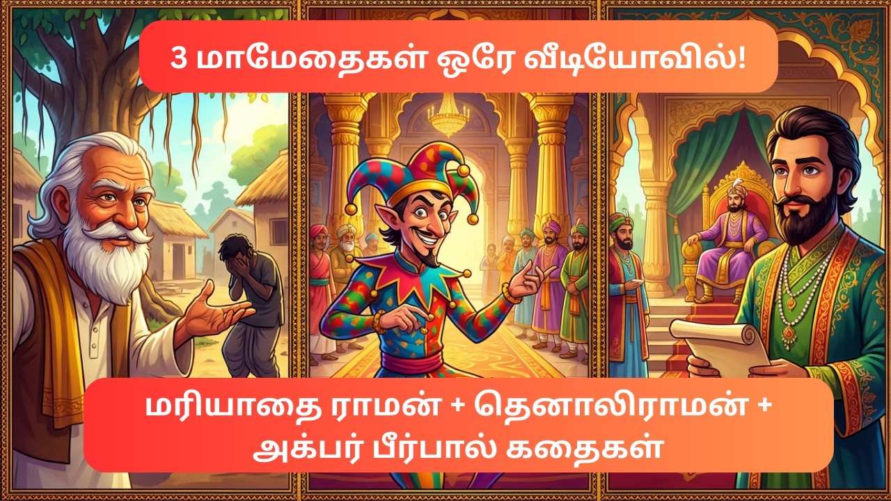 🔥 3 மாமேதைகள் ஒரே வீடியோவில்! | மரியாதை ராமன் + தெனாலிராமன் + அக்பர் பீர்பால் கதைகள் #bedtimestories