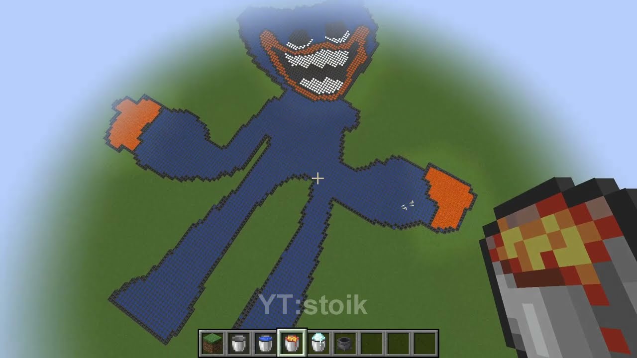 How To Draw in Minecraft ? Huggy Wuggy Pixel Art The Biggest