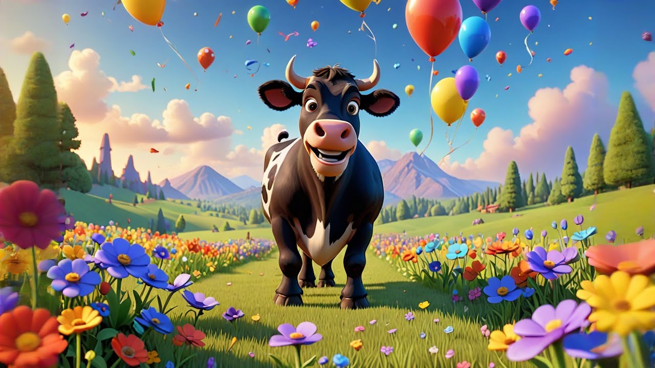 Four Little Cows Jump Over Numbers | Counting Song for Kids | Fun Math Rhyme and Baby Songs