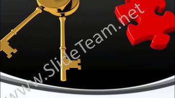 Golden Key Chain Tied With Puzzle Piece Security PowerPoint Templates PPT Background  1112 Slides Backgrounds