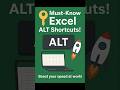 🔑 Must-Know Excel ALT Shortcuts! 💻 Boost your speed at work! 🚀 #excel  #shortcutkeys #excelshortcuts