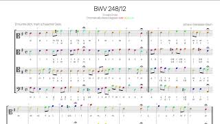 Bach Chorale BWV 248-12 Movable-do training with colored notes -Ermuntre dich, mein schwacher Geist-
