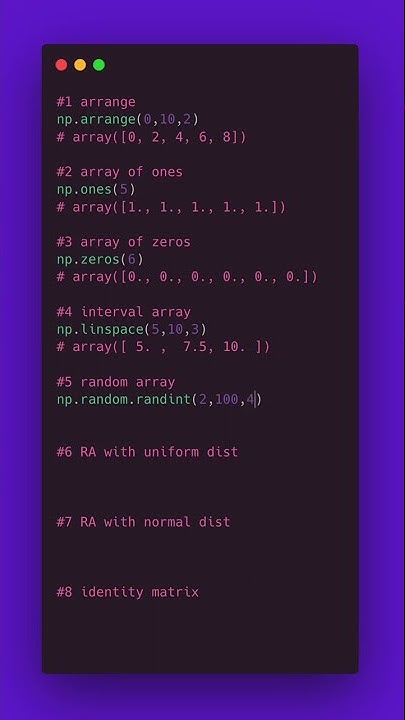 8 quick ways to create numpy arrays - YouTube