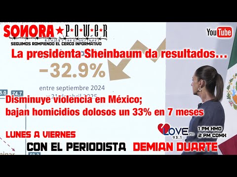 Sheinbaum le llama traidores, a los traidores del PRIAN | Baja 33% la incidencia de homicidios
