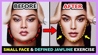 GET SMALL FACE & MORE DEFINED JAWLINE EXERCISE | Sharp & Strong Jawline, Chiseled Jawline (Mewing)