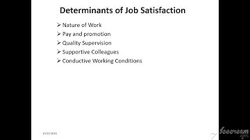 OB- Organizational Behaviour- SE CSE-IT-Determinants of Job Satisfaction