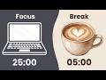 25/05 Pomodoro Timer (No Music) • 2 Hours Study with Me (Deep Focus | ADHD | Aesthetic)